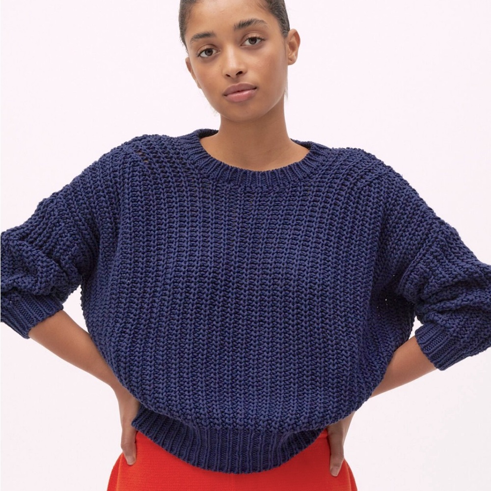 Babaa Navy Blue Crew Neck Sweater